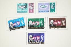 HONG KONG 1862-1990s COLLECTION DE 650 TIMBRES & 35+ FEUILLES DANS UN ALBUM SCOTT
