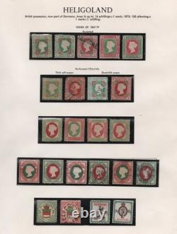 Heligoland 1867-1879 Collection de 23 timbres 17 neufs et 6 oblitérés sur page d’album