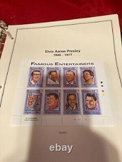 L'album de collection de timbres Elvis Presley, 462 timbres au total. Grand classeur