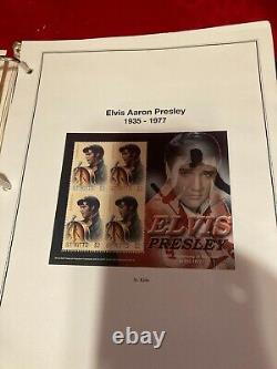 L'album de collection de timbres Elvis Presley, 462 timbres au total. Superbe classeur