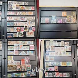 LOT Collection de Timbres Mondiale Neuve/Usagée Album USA Asie Afrique Europe+ dans Dossier
