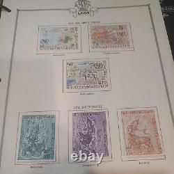 Laos, Amazing Stamp Collection Montée Sur Les Pages De Minkus International. Élégant
