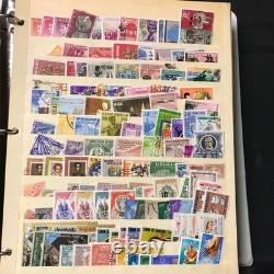 Livre de stock de timbres, environ plus de 3600 timbres de 90 pays, neufs et oblitérés