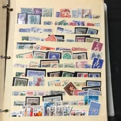 Livre de stock de timbres, environ plus de 3600 timbres de 90 pays, neufs et oblitérés