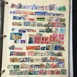 Livre de stock de timbres, environ plus de 3600 timbres de 90 pays, neufs et oblitérés