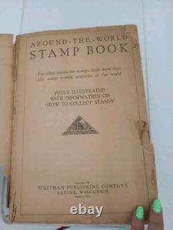 Livre de timbres 1935 Whitman autour du monde, de nombreux vieux timbres ! Lire Regarder la couverture arrière