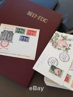 Lot # 322-4 France Collection & Vrac Fdc CM 1er Jour Dt Série & Rare En 3 Albums