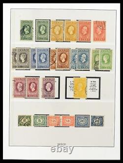 Lot 37997 MH/collection de timbres d'occasion Pays-Bas 1852-1966 dans un album Lindner de luxe