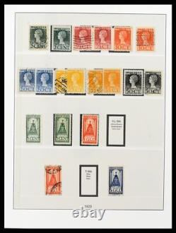 Lot 37997 MH/collection de timbres d'occasion Pays-Bas 1852-1966 dans un album Lindner de luxe