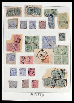 Lot 39526 Collection de timbres Inde et États avec oblitérations 1856-1940 dans un album