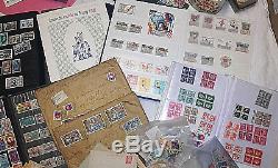 Lot Collection De Timbres Du Monde Albums + Vrac + Enveloppe. Un Trier Idem