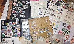 Lot Collection De Timbres Du Monde Albums + Vrac + Enveloppe. Un Trier Idem