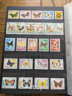 (Lot de 771 timbres) Papillons (insectes) #1 Lot d’album de collection de timbres thématiques