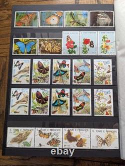 (Lot de 771 timbres) Papillons (insectes) #1 Lot d’album de collection de timbres thématiques