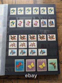 (Lot de 771 timbres) Papillons (insectes) #1 Lot d’album de collection de timbres thématiques