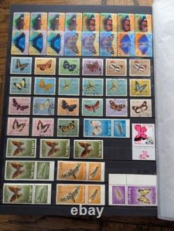 (Lot de 771 timbres) Papillons (insectes) #1 Lot d’album de collection de timbres thématiques
