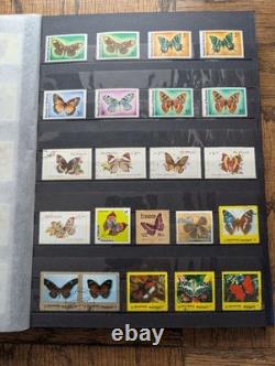 (Lot de 771 timbres) Papillons (insectes) #1 Lot d’album de collection de timbres thématiques