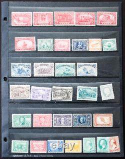 Lot de balayages de timbres américains et collection de restes dans DIX albums