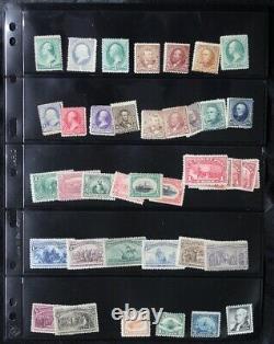 Lot de collection de balayures et de restes de timbres américains de 10 albums