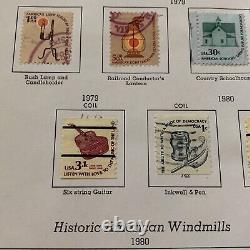 Lot de timbres complets d'albums de la page des États-Unis 1979-80 à 5 $ Lantern, Idée de cadeau parfaite pour Papa.