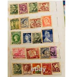 Lot vintage de 80 pièces de timbres australiens - Collectionneurs d'albums de timbres des années 50