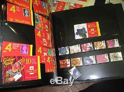 Mammoth Collection Stamp Barcode Booklets Fv Stamps £ 1225 3 Albums