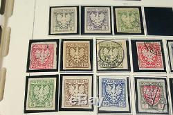 Massive Poland Stamp Collection 3 Albums Complets De Schaubek 1918-1973 Avec Des Pierres Précieuses