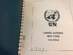 Nations Unies, 1980 À 2001 Drapeaux Collection Mnh 54 Feuilles Avec Album Lindner