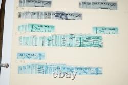 Notre accumulation de plus de 2 500 timbres neufs et oblitérés, stockés dans un classeur sur des pages de stock.