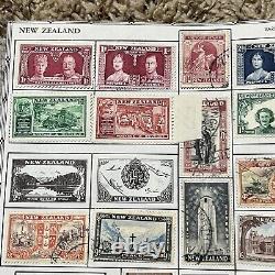 Nouvelle-zélande Timbre Lot Sur La Page De L'album Monnaie Collection D'occasion Reine Elizabeth II