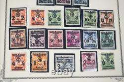 Occupations allemandes des années 1920-1940, collection de plus de 1 150 timbres neufs et oblitérés dans un album