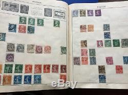 Old Triumph Stamp Album, 10 Cartes, Qv Geo V, 1600 + GB World Collection 1935 Vg