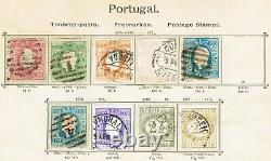 PORTUGAL 1853-1889 Collection neuve et oblitérée sur 2 pages d'album (8 scans)