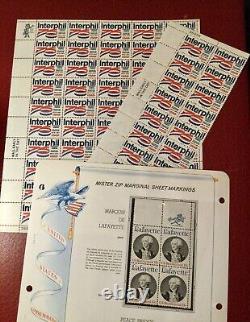 Pages d'album de collection Mega US Bicentennial MNH Sets & Souvenir Sheets 1975-78