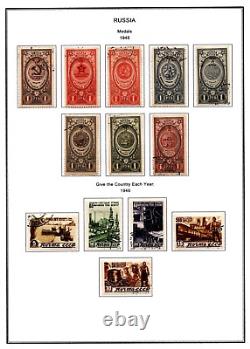 Russie 1866-1946 Collection de plus de 450 timbres neufs et oblitérés dans des pages d'album spéciales