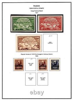 Russie 1866-1946 Collection de plus de 450 timbres neufs et oblitérés dans des pages d'album spéciales