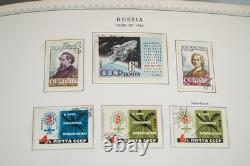Russie 1962-1980 Collection de plus de 2 350 timbres neufs et utilisés stockés dans un album Minkus