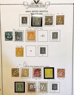 SUISSE Superbe collection de timbres anciens 1958 Album de spécialité Minkus 400+ timbres