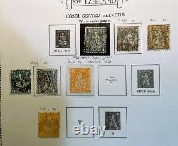 SUISSE Superbe collection de timbres anciens 1958 Album de spécialité Minkus 400+ timbres