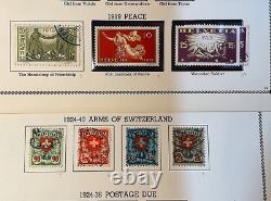 SUISSE Superbe collection de timbres anciens 1958 Album de spécialité Minkus 400+ timbres