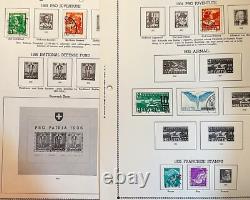 SUISSE Superbe collection de timbres anciens 1958 Album de spécialité Minkus 400+ timbres