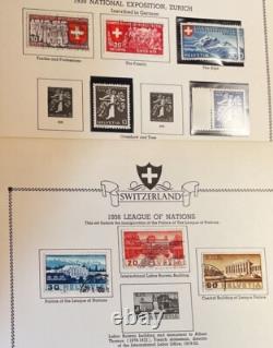 SUISSE Superbe collection de timbres anciens 1958 Album de spécialité Minkus 400+ timbres