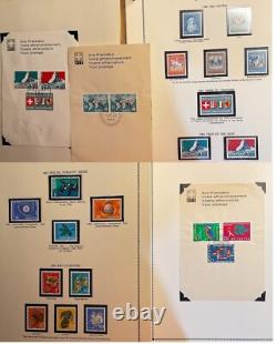 SUISSE Superbe collection de timbres anciens 1958 Album de spécialité Minkus 400+ timbres