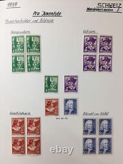 Suisse Bonne Charité 1913/1963 MNH MH Album Collection Environ 500 GM3229 2,4kg