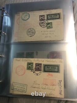 Sweden Collection Airmail 1929-45 Sur 95 Couvertures/cartes Dans L’album. Bon Lot