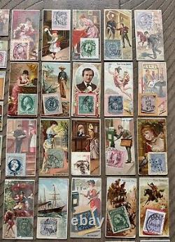 TRÉSOR RARE 1889 N85 W Duke Sons & Co Cartes de Timbres Postaux Ensemble Complet de 50