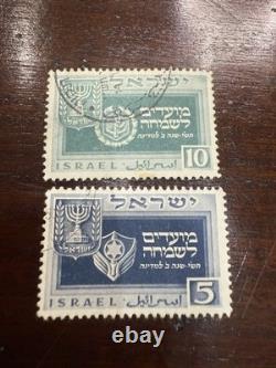 Tampons Israéliens Vintage Album Minkus Étiquettes Années 1950 Belle Collection MNH Lot Livre