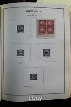 Timbres Us Mint Plate Block Collection 1920s-60s Dans L'album Harris