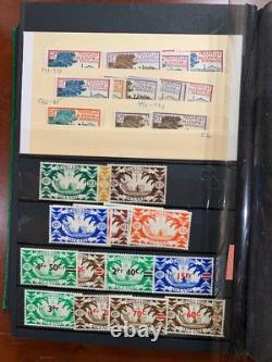 Timbres de Nouvelle-Calédonie dans un album de stock 98% neuf avec gomme originale de 1892 à 1988 (CV 580 $+)
