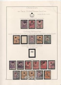 Turquie 1909-1915 Collection spécialisée de 235 timbres neufs et oblitérés sur 10 pages d’album